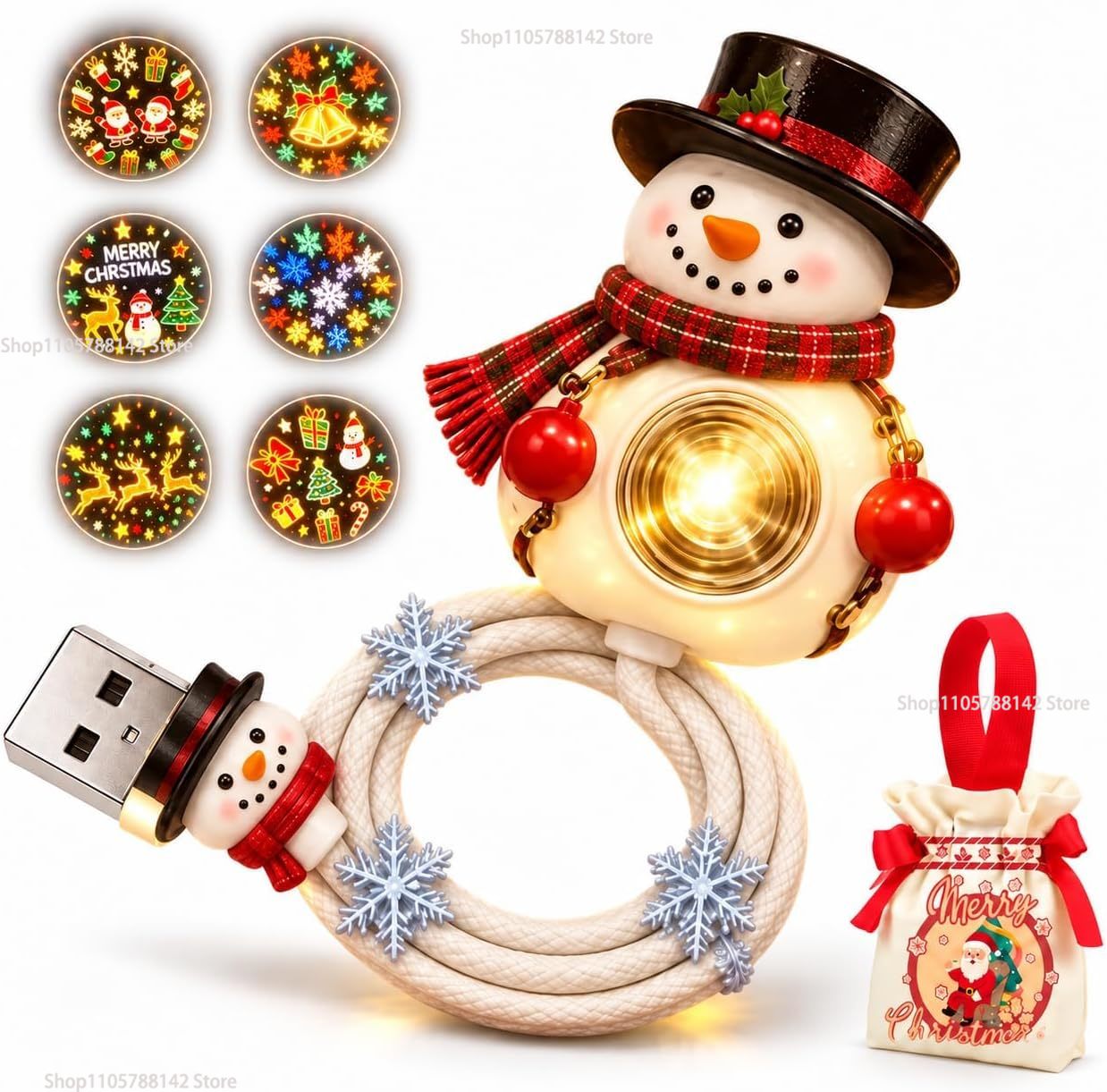 Christmas Snowman USB Christma - Lighting Christmas Decor 评论和价格